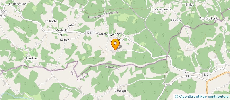 localisation de l'entreprise CASTAGNE ET FILS à LOUBEJAC