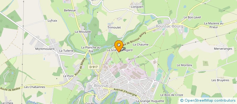 localisation de l'entreprise CASTEL D'AGARD à BOUSSAC-BOURG