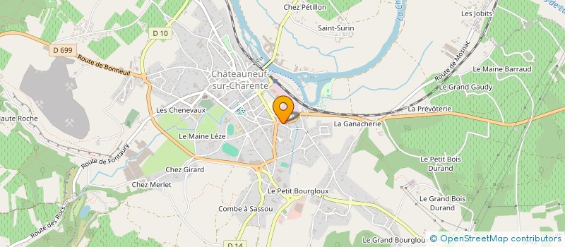 localisation de l'entreprise CASTELNOS'AINES à CHATEAUNEUF-SUR-CHARENTE