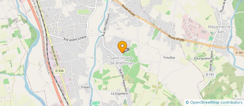 localisation de l'entreprise CASTILLO CONSTRUCTION à SAINT-HILAIRE-DE-BRETHMAS