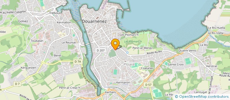 localisation de l'entreprise CASTREC MARBRERIE - POMPES FUNEBRES à DOUARNENEZ