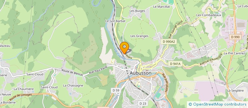 localisation de l'entreprise CAVE & CO à AUBUSSON