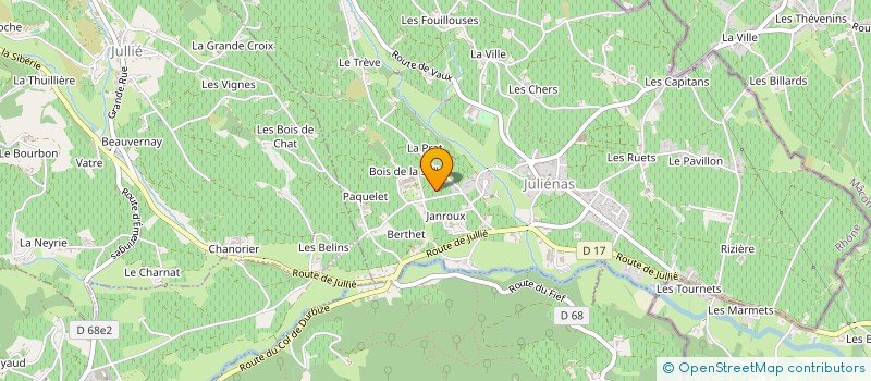 localisation de l'entreprise CAVE DES GRANDS VINS DE JULIENAS CHAINTRE à JULIENAS