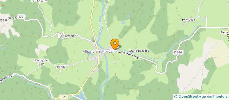 localisation de l'entreprise CAVE DU TERNIN à ALLIGNY-EN-MORVAN