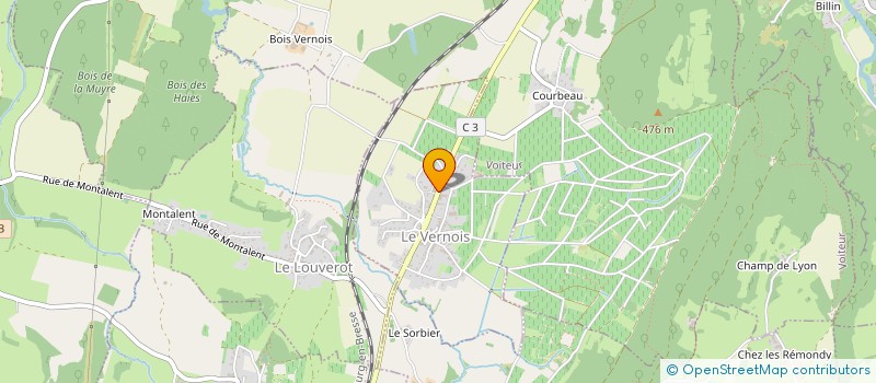 localisation de l'entreprise CAVEAU DES BYARDS - FRUITIERE VINICOLE DU VERNOIS à LE VERNOIS