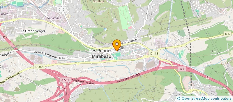 localisation de l'entreprise CAVES MIRABEAU VINS EN GROS  LES PENNES-MIRABEAU