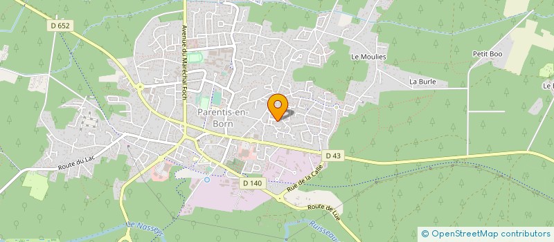 localisation de l'entreprise CB FERMETURES à PARENTIS-EN-BORN