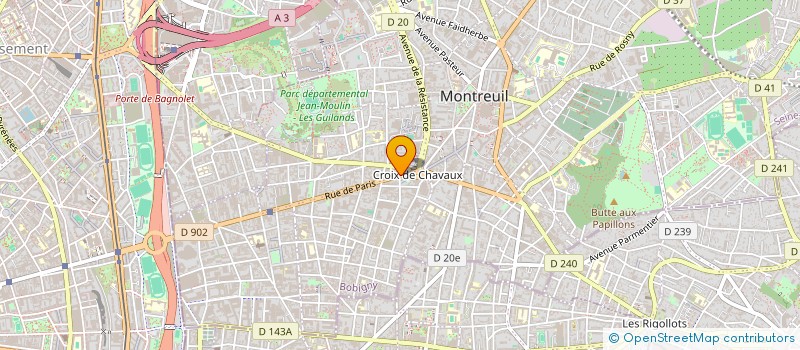 localisation de l'entreprise CB OPTIQUE à MONTREUIL