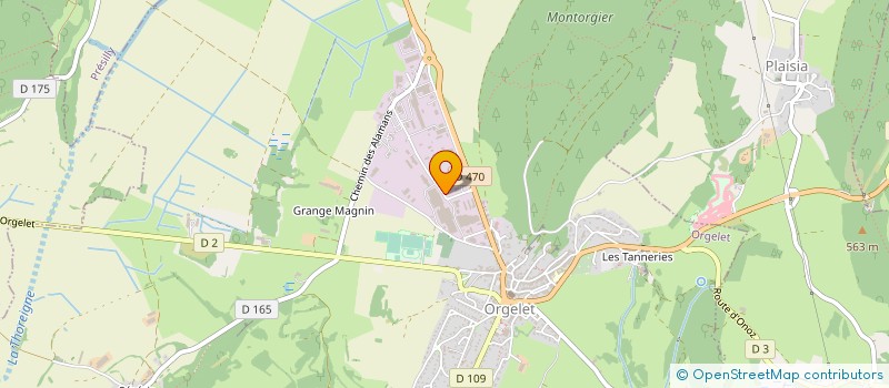 localisation de l'entreprise CB2 à ORGELET