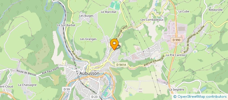 localisation de l'entreprise CC CREUSE GRAND SUD à AUBUSSON