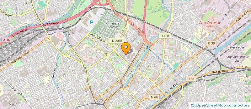 localisation de l'entreprise CCAS CHARPENTE COUVERTURE ALSACE SUNDSAU  MULHOUSE