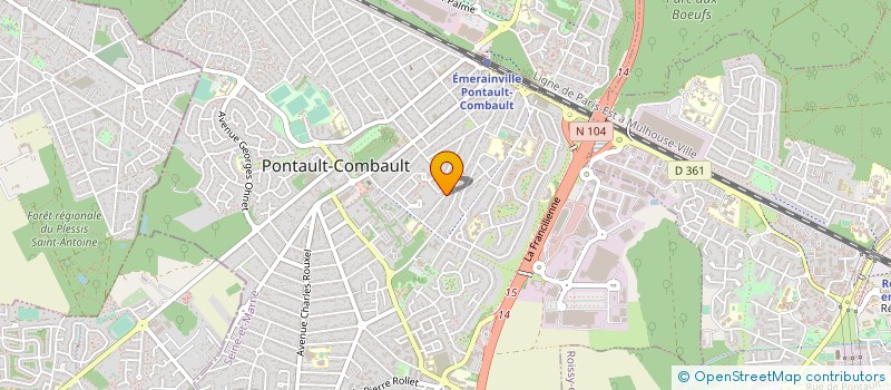 localisation de l'entreprise CCEF CHARPENTE COUVERTURE EQUIPEMENT FRANCAIS à PONTAULT-COMBAULT