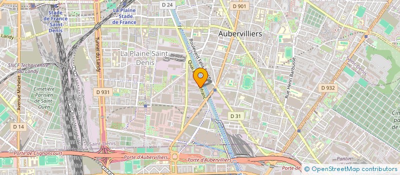 localisation de l'entreprise CCF DIFFUSION  AUBERVILLIERS
