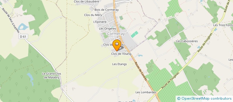 localisation de l'entreprise CCR.(CHARPENTE,COUVERTURE,RESTAURATION)  CORMERAY