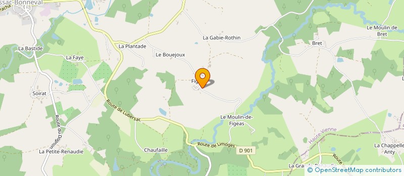 localisation de l'entreprise CD2M  COUSSAC-BONNEVAL