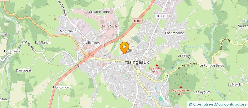 localisation de l'entreprise CDJ43  YSSINGEAUX