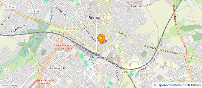 localisation de l'entreprise CE OPTIQUE BETHUNE  BETHUNE