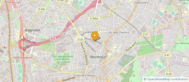 localisation de l'entreprise CE THOMSON CSF DCM à MONTREUIL