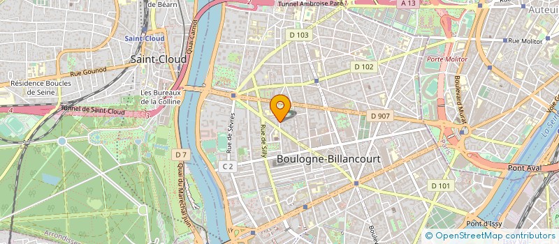 localisation de l'entreprise CEGEDIM MEDIA à BOULOGNE-BILLANCOURT