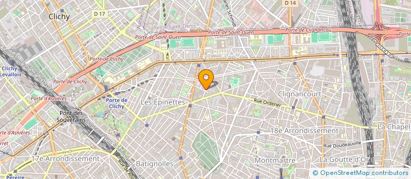 localisation de l'entreprise CENT D ACTIONS LOCALE DU XVIII à PARIS