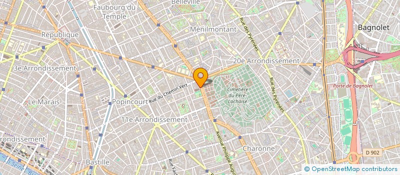 localisation de l'entreprise CENT PSYCHOLOGIE BIODYNAMIQ PERE LACHAIS  PARIS