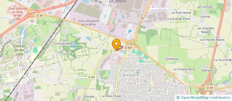 localisation de l'entreprise CENTER CYCLE VAE ET CITY  CHARTRES-DE-BRETAGNE