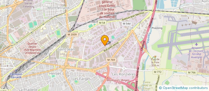 localisation de l'entreprise CENTRAL FLEURS à CLERMONT-FERRAND