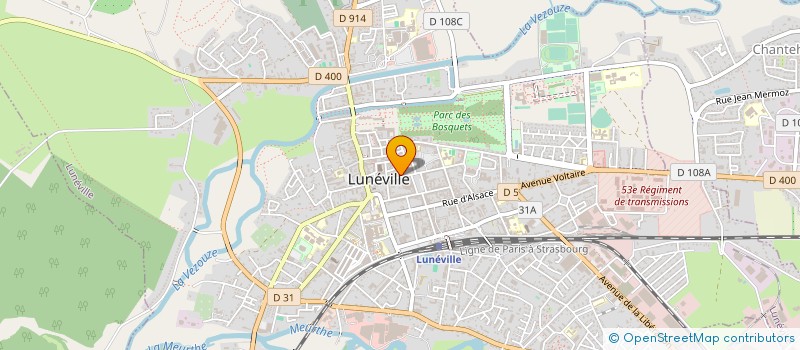 localisation de l'entreprise CENTRAL OPTIQUE ETABLISSEMENTS CHAMBON à LUNEVILLE