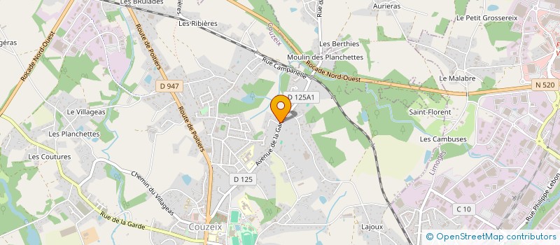 localisation de l'entreprise CENTRALE DE CHARNAILLAT à COUZEIX