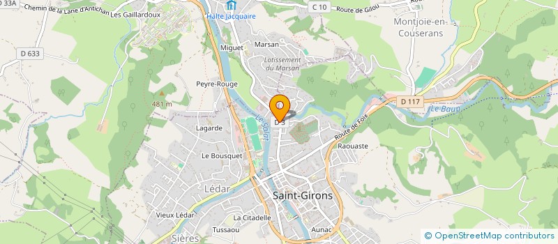 localisation de l'entreprise CENTRALE DU PONT DU BAUP à SAINT-LIZIER