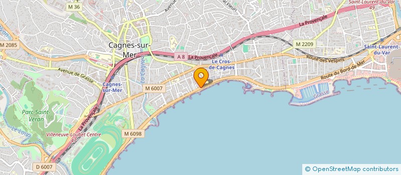 localisation de l'entreprise CENTRALE GENERALE SUD BOISSONS à CAGNES-SUR-MER