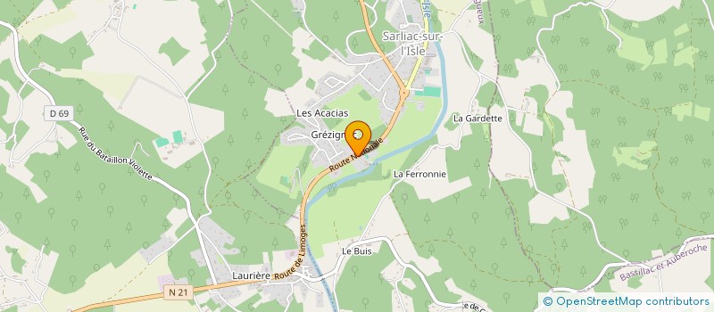 localisation de l'entreprise CENTRALE HYDROELECTRIQUE DU MOULIN DE GREZIGNAC  SARLIAC-SUR-L'ISLE