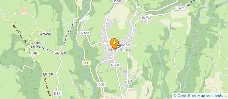 localisation de l'entreprise CENTRALES VILLAGEOISES NOUVELLES ENERGIES CITOYENNES DU BUGEY à CHAMPAGNE-EN-VALROMEY