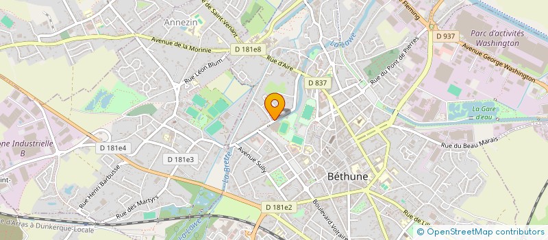 localisation de l'entreprise CENTRE AQUATIQUE DE BETHUNE à BETHUNE