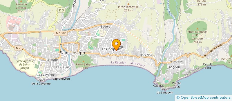 localisation de l'entreprise CENTRE ASSOCIATIF REUNIONNAIS DE FORMATION ET D'INSERTION PROFESSIONNELLE - CARFIP à SAINT-JOSEPH