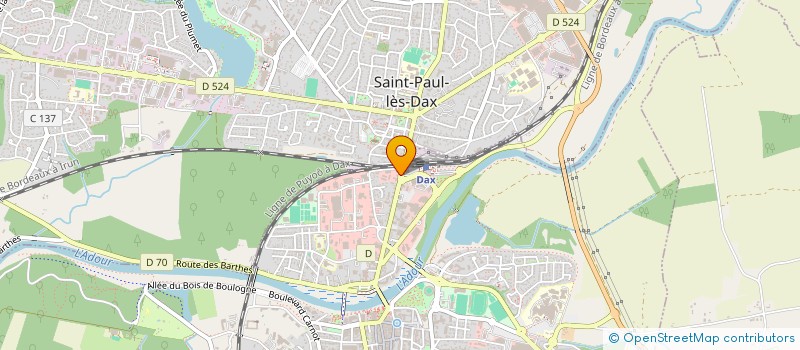 localisation de l'entreprise CENTRE AUTO AQUITAINE à DAX