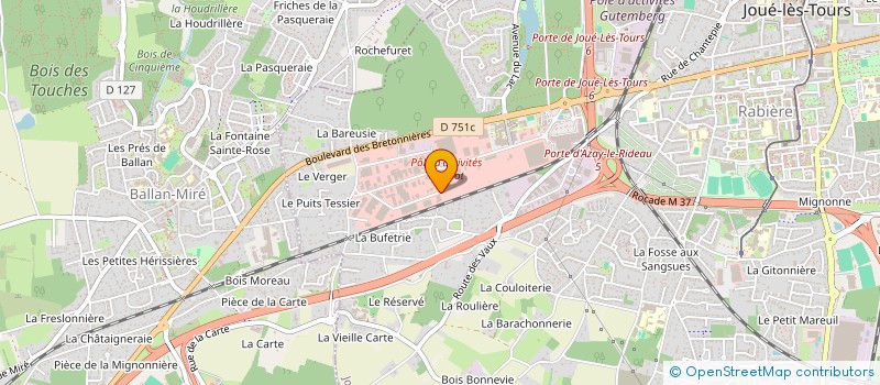 localisation de l'entreprise CENTRE AUTO MAX à JOUE-LES-TOURS