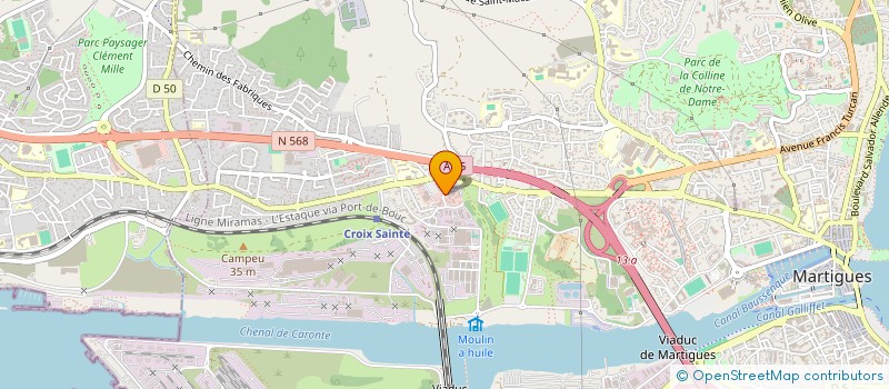 localisation de l'entreprise CENTRE AUTO PROVENCE CAP 13 à MARTIGUES