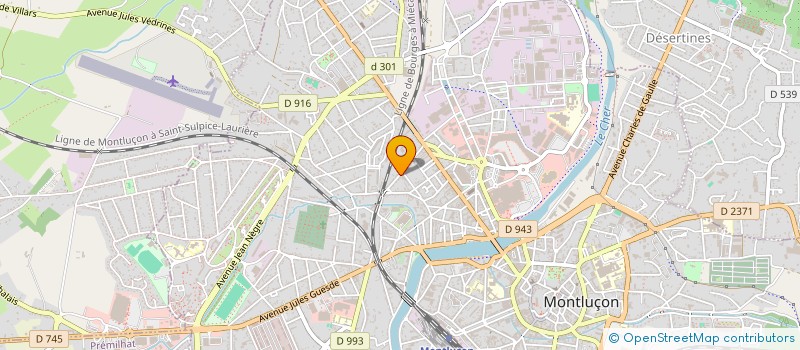 localisation de l'entreprise CENTRE AUTO VOLTAIRE.  MONTLUCON