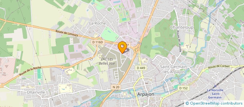 localisation de l'entreprise CENTRE AUTOMOBILE BELLEVUE 91 à ARPAJON