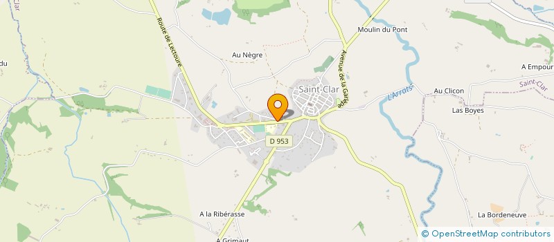 localisation de l'entreprise CENTRE CANTOLOUP LAVALLEE à SAINT-CLAR