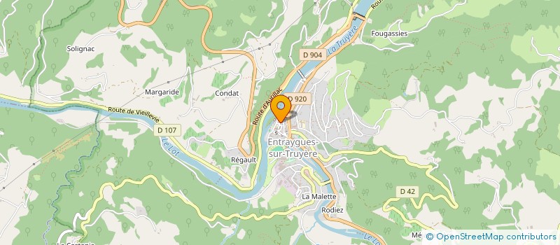 localisation de l'entreprise CENTRE COMMUNAL D'ACTION SOCIALE à ENTRAYGUES-SUR-TRUYERE