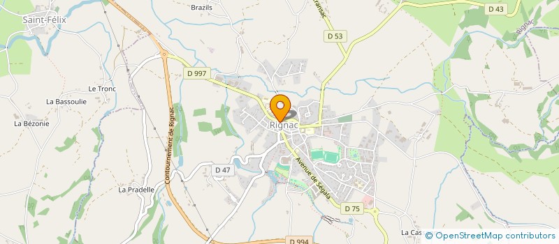 localisation de l'entreprise CENTRE COMMUNAL D'ACTION SOCIALE  RIGNAC