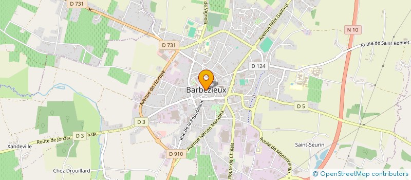 localisation de l'entreprise CENTRE COMMUNAL D'ACTION SOCIALE à BARBEZIEUX-SAINT-HILAIRE