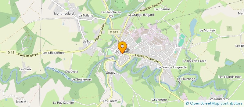 localisation de l'entreprise CENTRE COMMUNAL D'ACTION SOCIALE à BOUSSAC