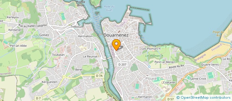 localisation de l'entreprise CENTRE COMMUNAL D'ACTION SOCIALE à DOUARNENEZ