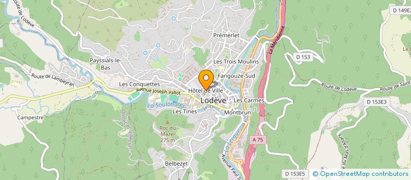 localisation de l'entreprise CENTRE COMMUNAL D'ACTION SOCIALE à LODEVE