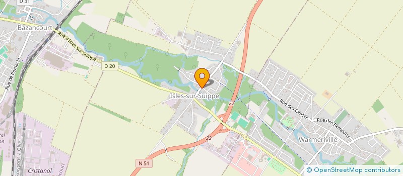 localisation de l'entreprise CENTRE COMMUNAL D'ACTION SOCIALE  ISLES-SUR-SUIPPE