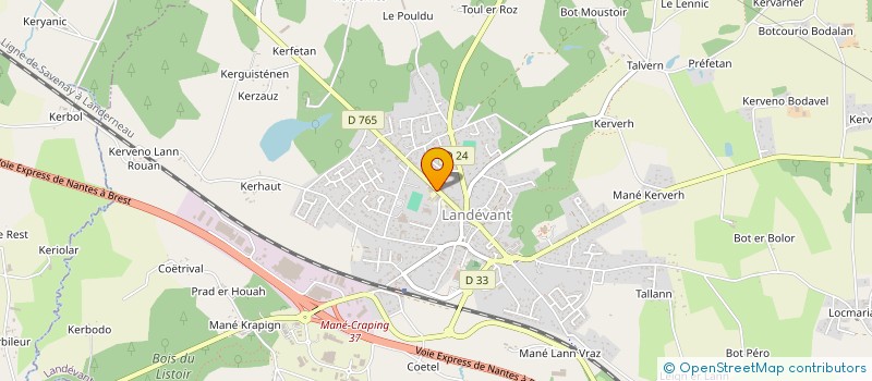 localisation de l'entreprise CENTRE COMMUNAL D ACTION SOCIALE  LANDEVANT