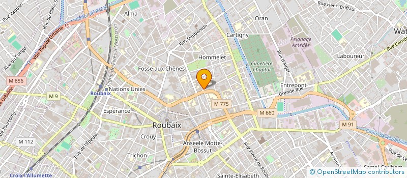 localisation de l'entreprise CENTRE COMMUNAL D'ACTION SOCIALE à ROUBAIX